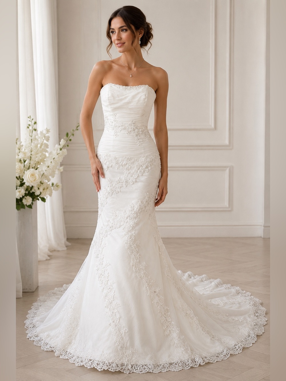 Elegance Bridal Collection 8503 Strapless Mermaid Wedding Gown Size 8